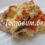 Курица с замороженными овощами под сыром